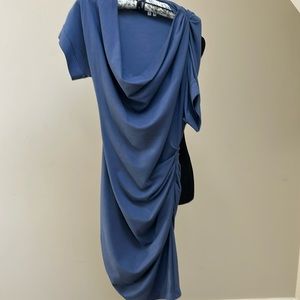 Lacoste asymmetric cotton blue dress